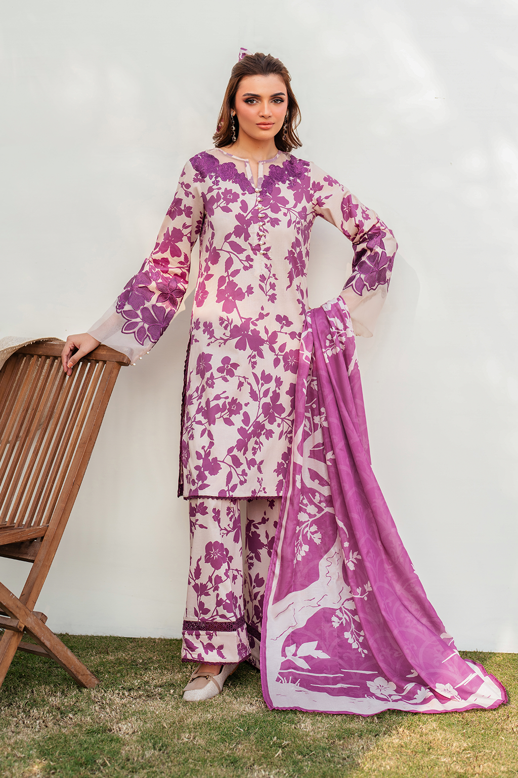 3 Piece Unstitched Printed Lawn Suit