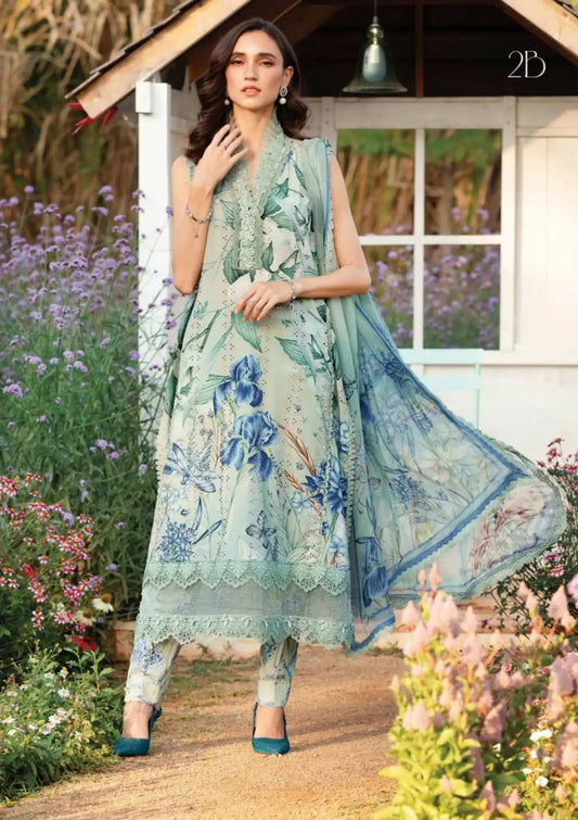 3 Piece Unstitched Embroidered Lawn Suit