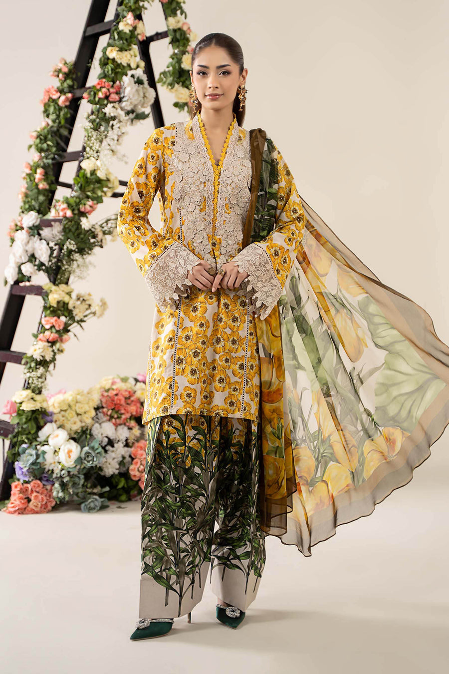 3 Piece Unstitched Printed Lawn Suit