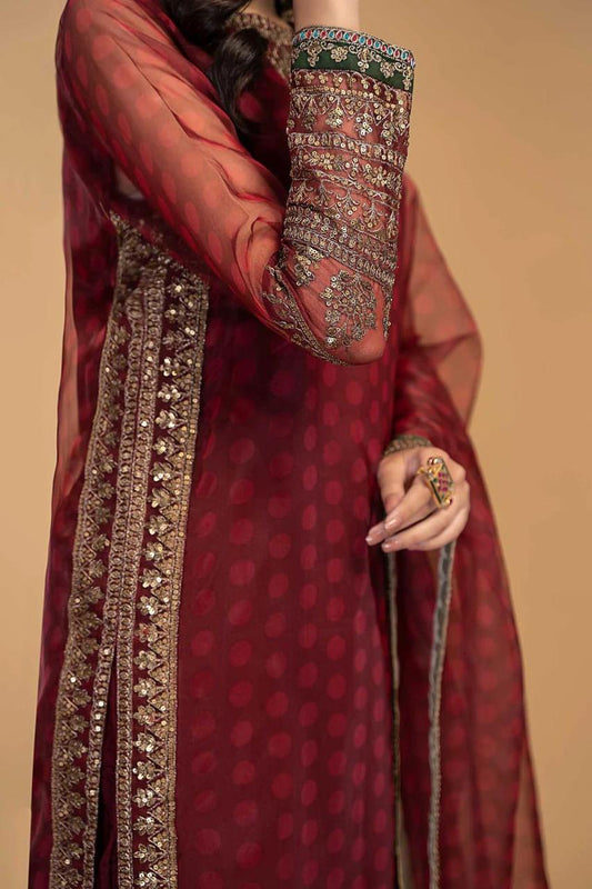 3 Piece Unstitched Embroidered Organza Suit