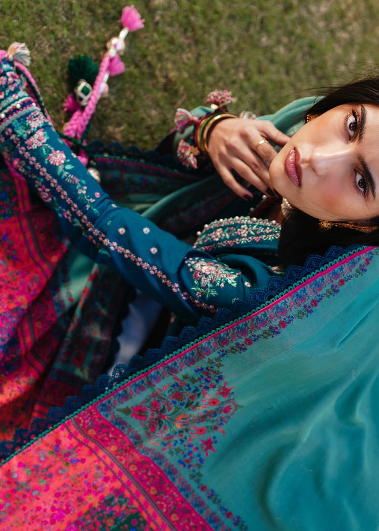 3 Piece Unstitched Dhanak Suit with Luxury Soft Wool Printed Shawl