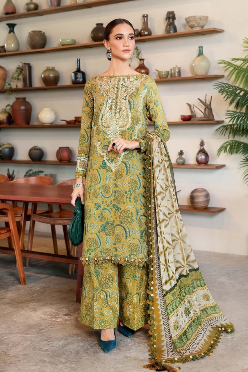 3 Piece Unstitched Printed Lawn Suit