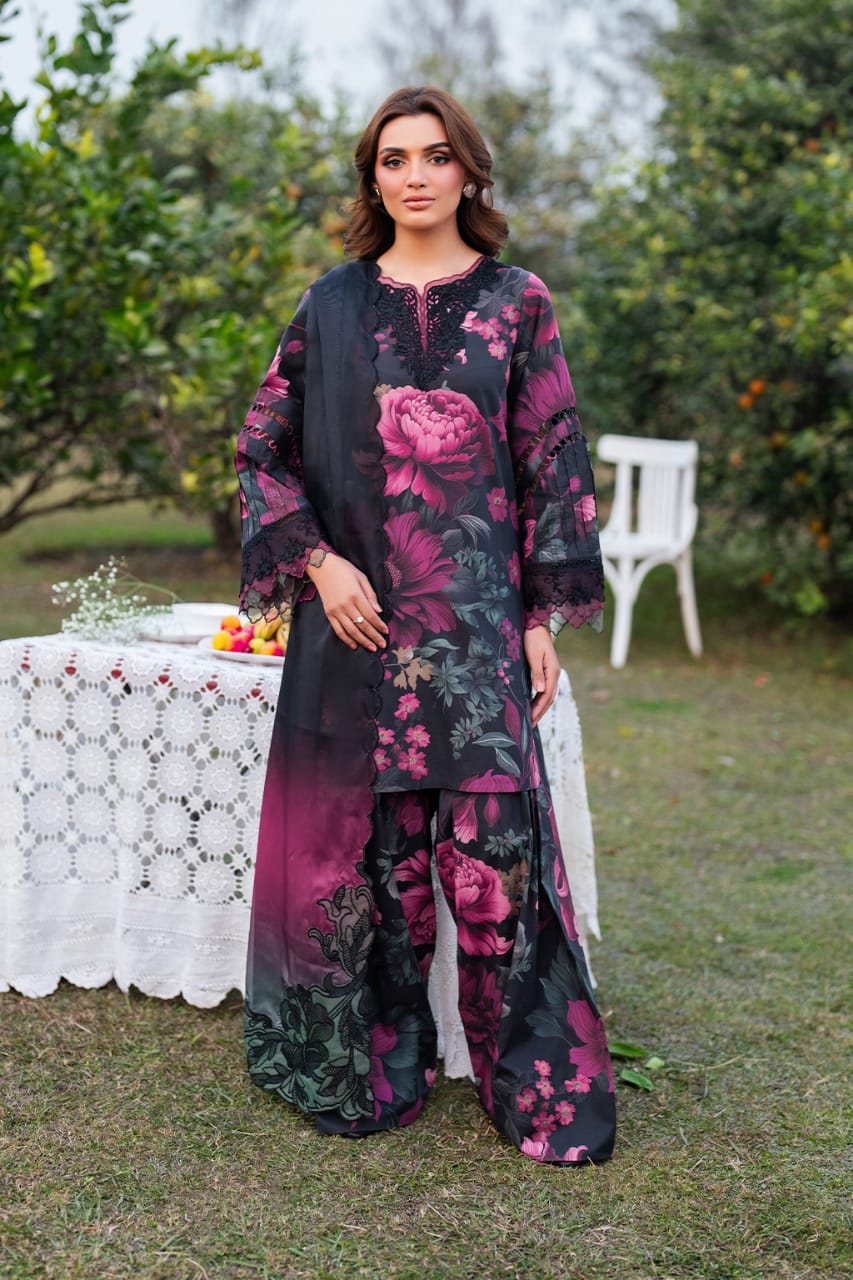 3 Piece Unstitched Printed Lawn Suit