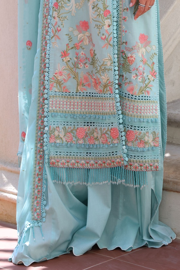 3 Piece Unstitched Embroidered Lawn Suit