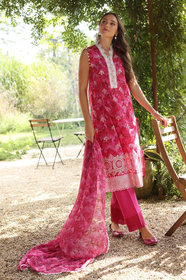 3 Piece Unstitched Embroidered Printed Lawn Suit
