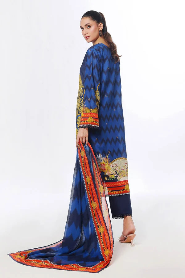 3 Piece Unstitched Printed Lawn Suit