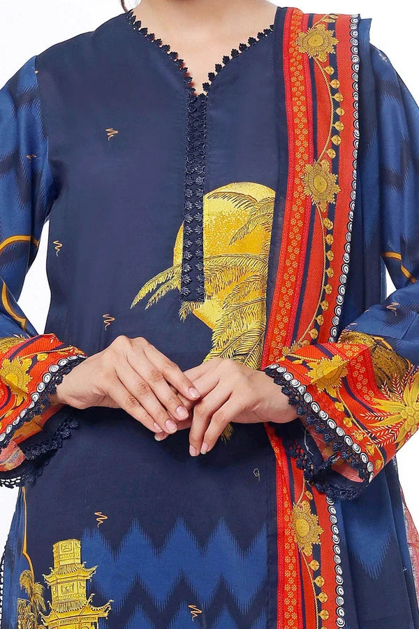 3 Piece Unstitched Printed Lawn Suit