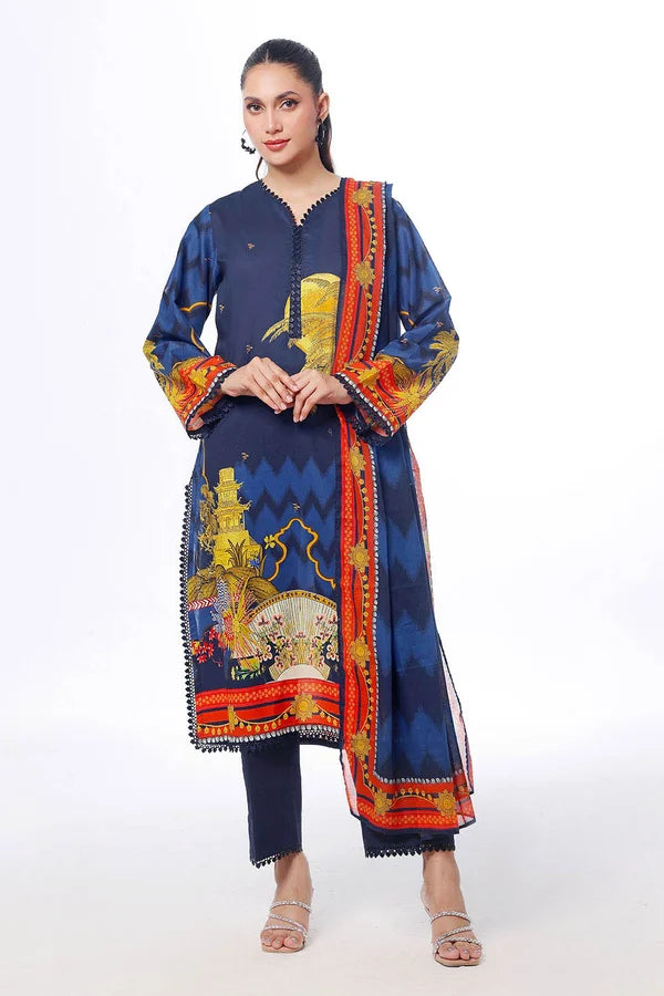 3 Piece Unstitched Printed Lawn Suit