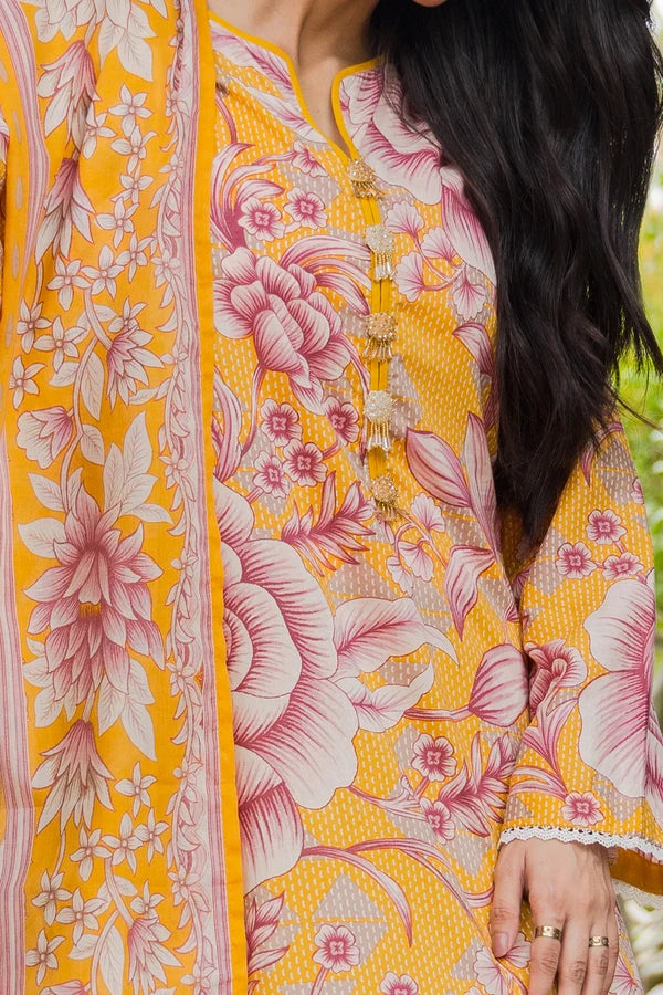 3 Piece Unstitched Printed Lawn Suit