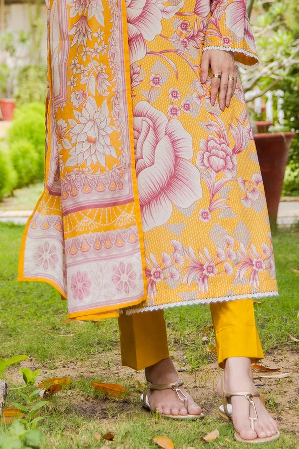 3 Piece Unstitched Printed Lawn Suit