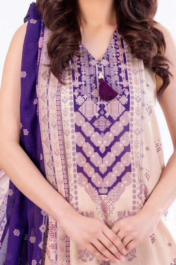 3 Piece Unstitched Printed Lawn Suit