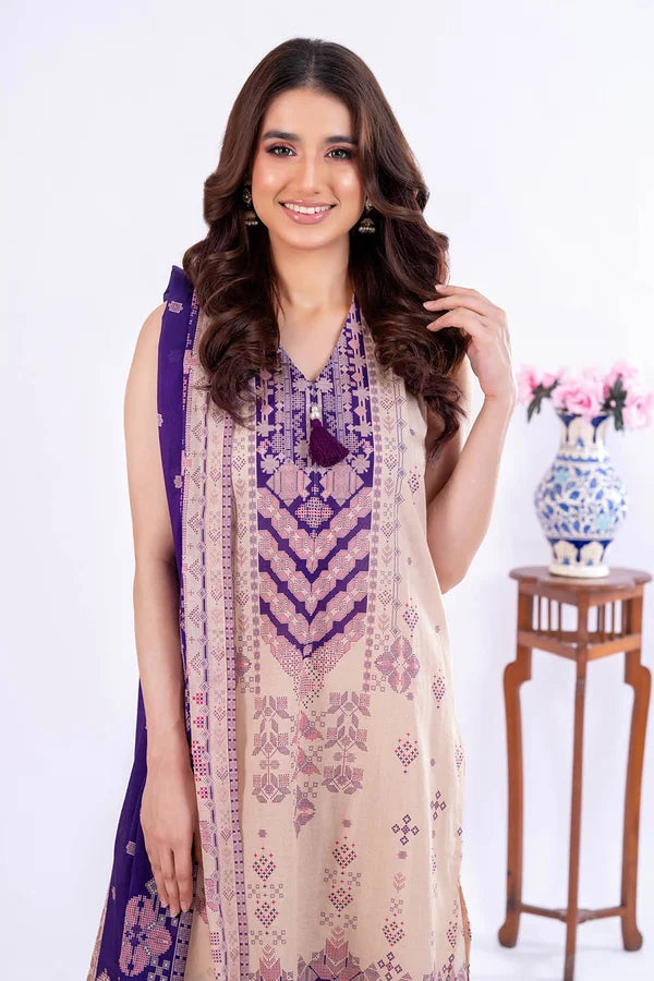 3 Piece Unstitched Printed Lawn Suit