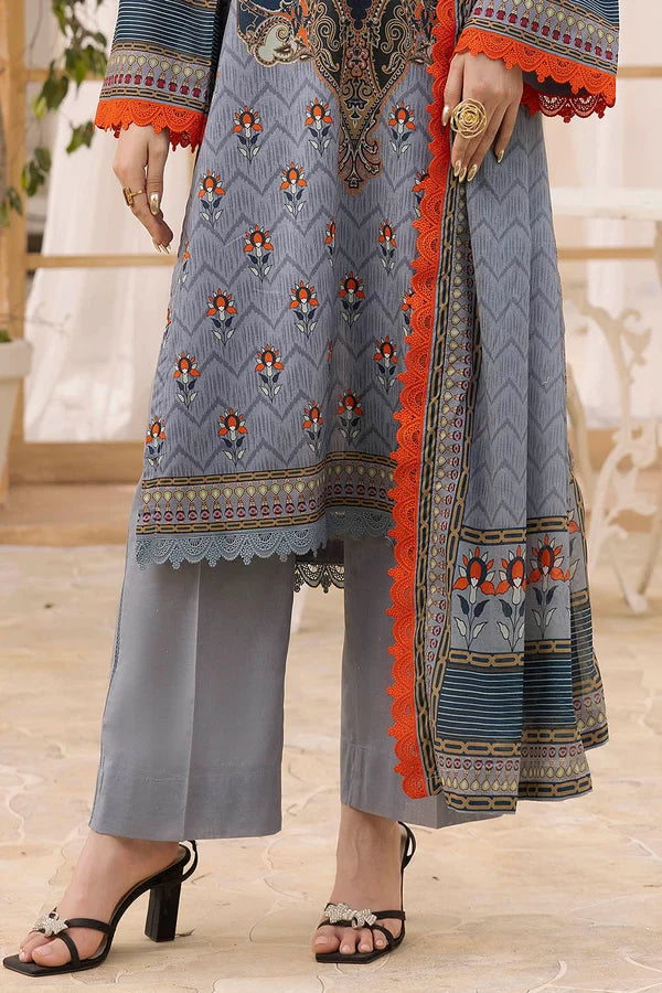 3 Piece Unstitched Printed Lawn Suit