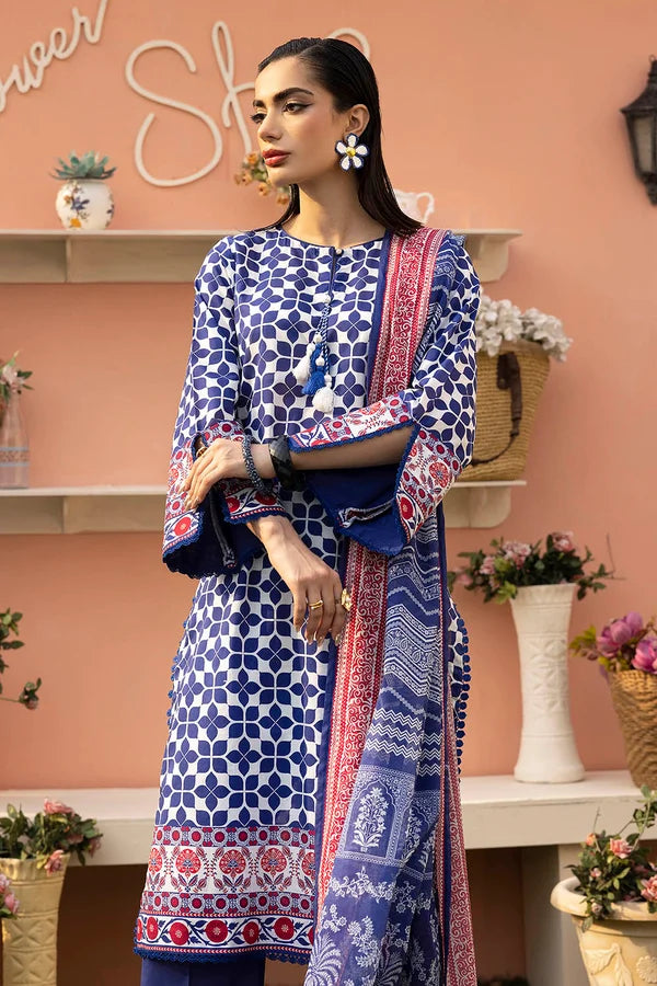 3 Piece Unstitched Printed Lawn Suit