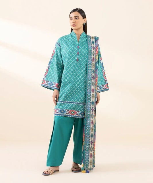 3 Piece Unstitched Printed Lawn Suit