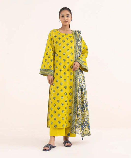 3 Piece Unstitched Printed Lawn Suit