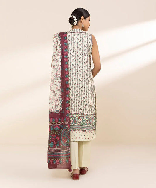 3 Piece Unstitched Printed Lawn Suit