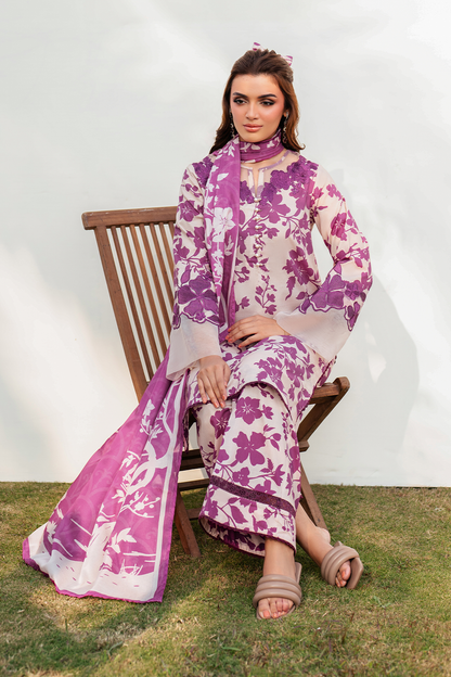 3 Piece Unstitched Printed Lawn Suit