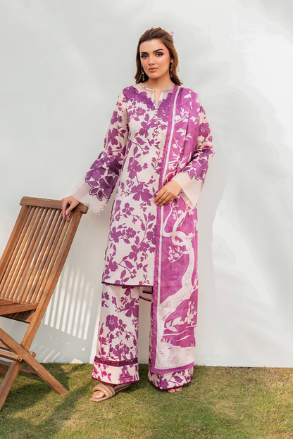 3 Piece Unstitched Printed Lawn Suit