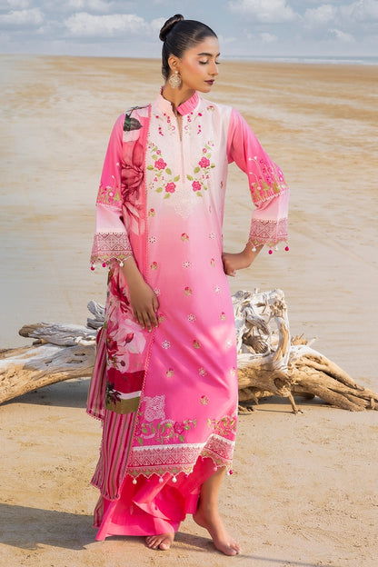 3 Piece Unstithed Embroidered Lawn Suit