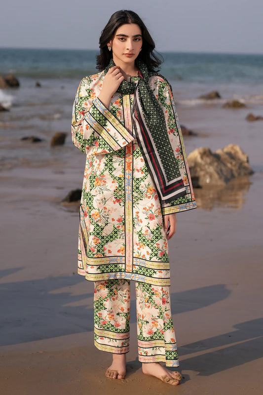 3 Piece Unstitched Digital Printed Lawn Suit