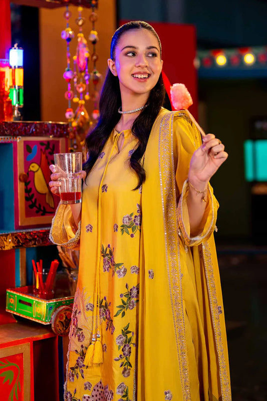 3 Piece - Dyed Embroidered Suit