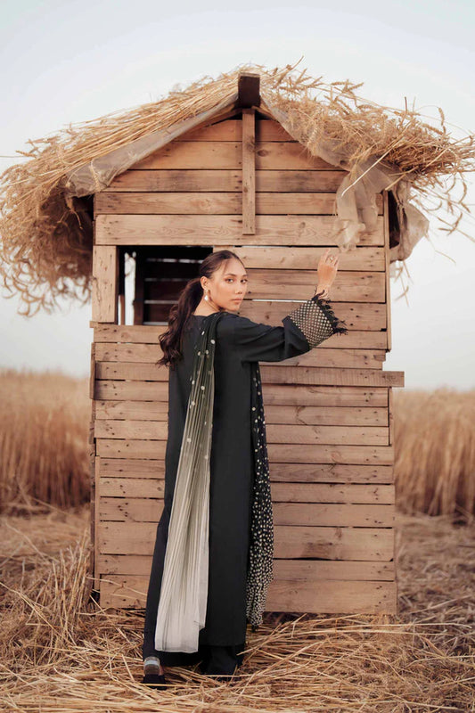 3 Piece Dyed Printed Embroidered Suit