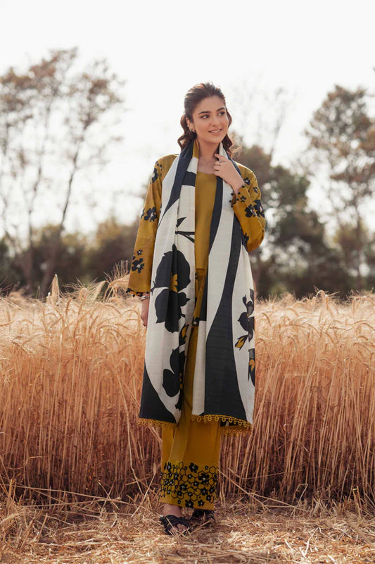 3 Piece Digital Printed Embroidered Suit