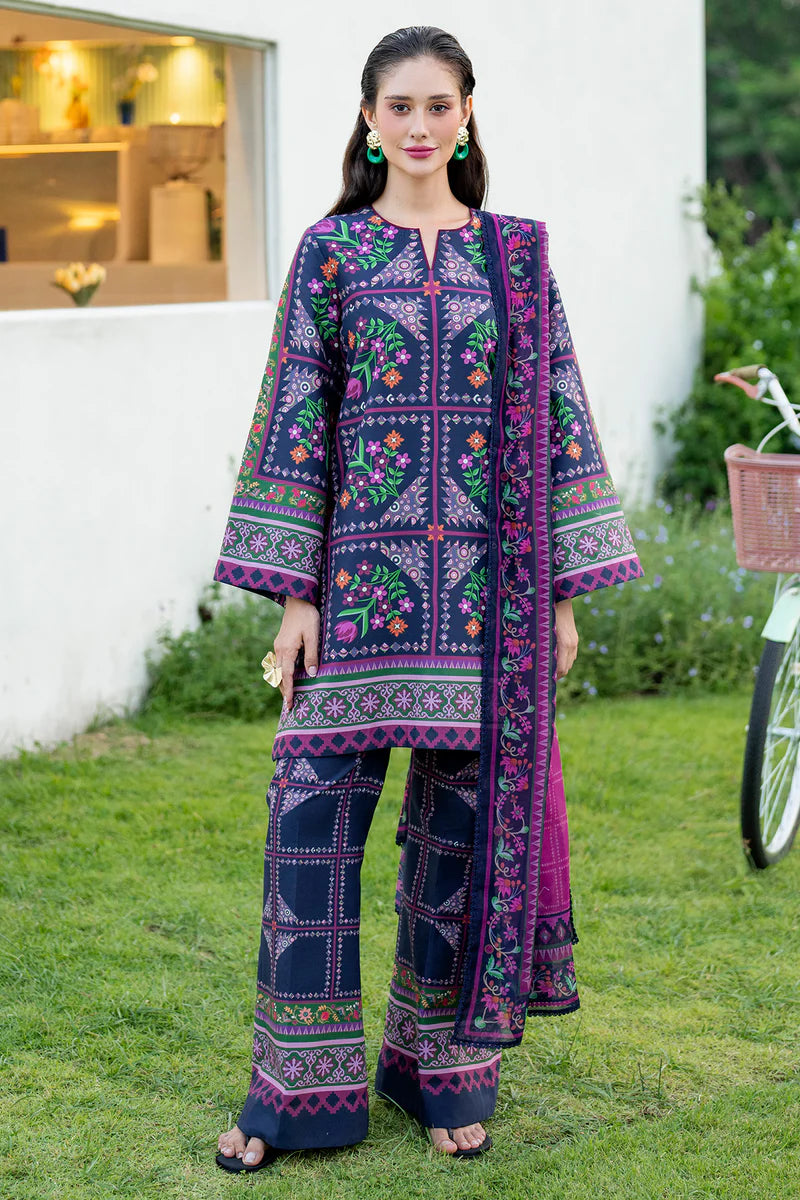 3 Piece Unstitched Digital Printed Lawn Suit