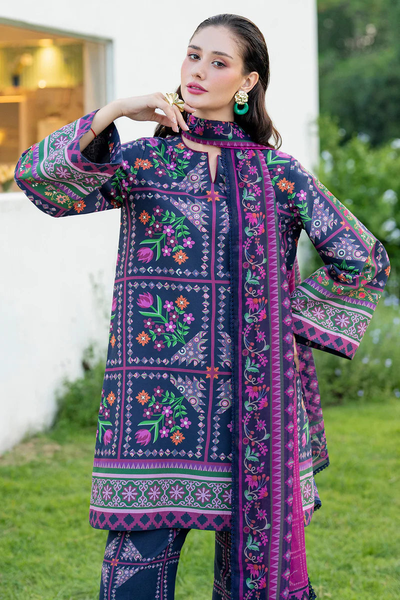 3 Piece Unstitched Digital Printed Lawn Suit