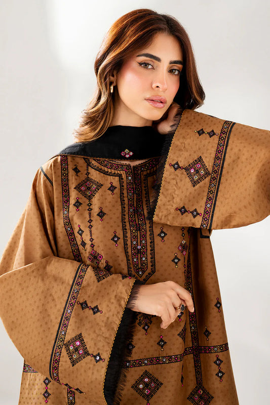 3 Pieces Unstitched Embroidered Lawn Suit