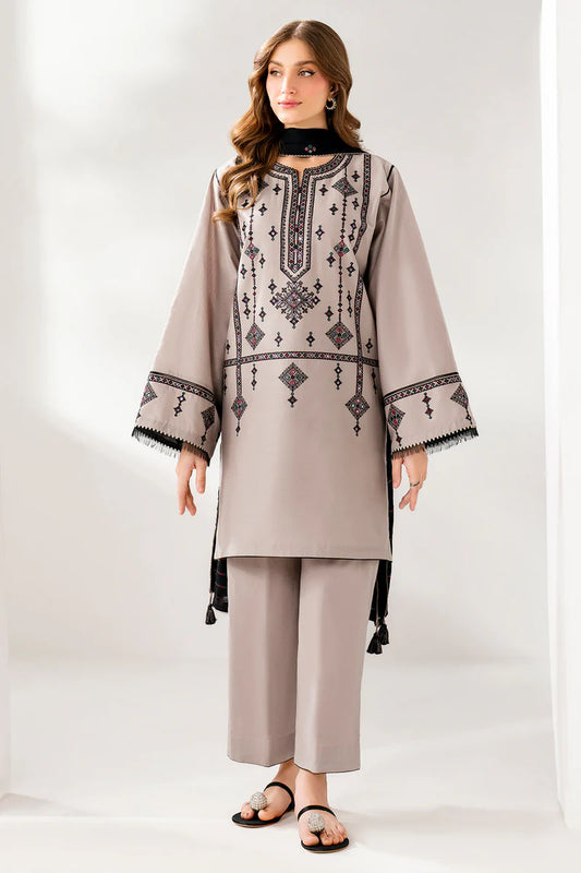 3 Pieces Unstitched Embroidered Lawn Suit