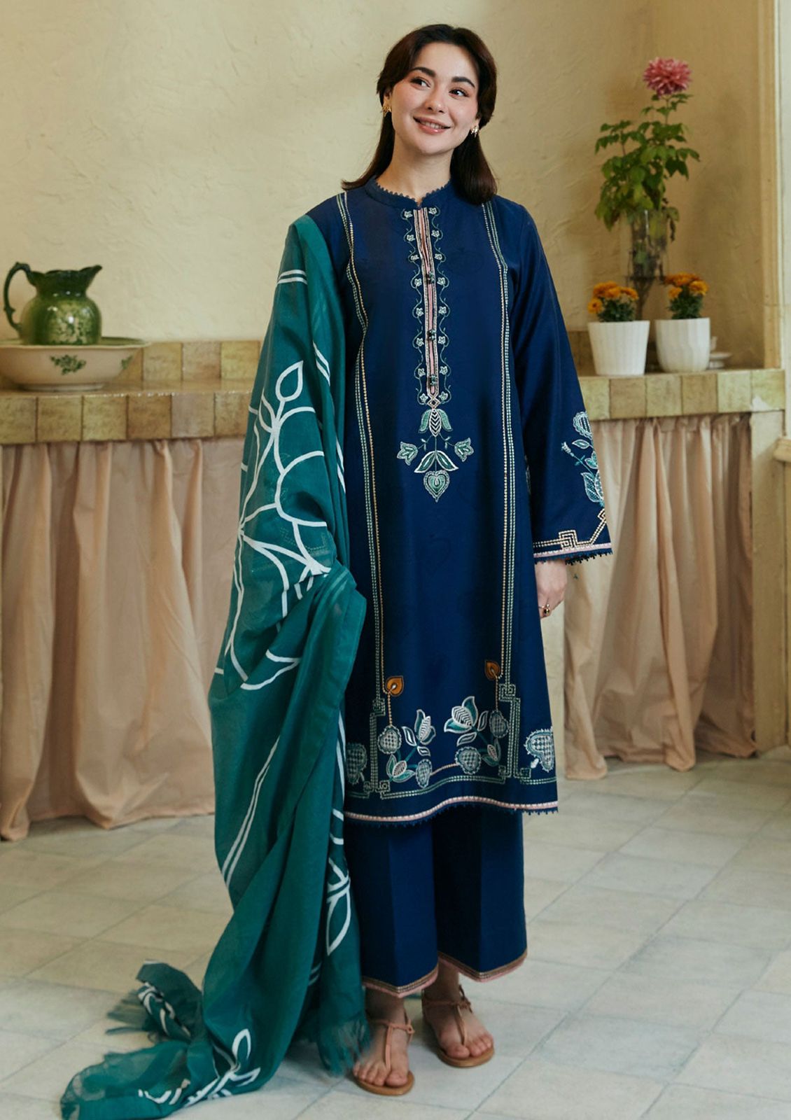3 Piece Unstitched Dhanak Suit with Luxury Soft Printed Shawl