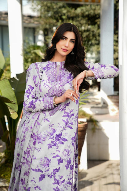 3 Piece Unstitched Printed Lawn Suit