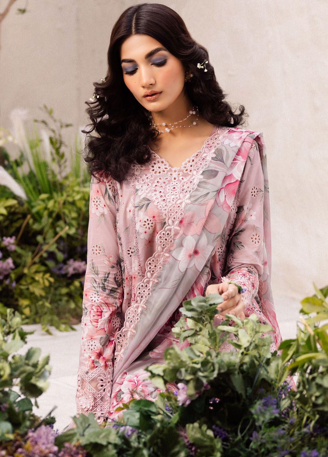 3 Piece Unstitched Embroidered Lawn Suit