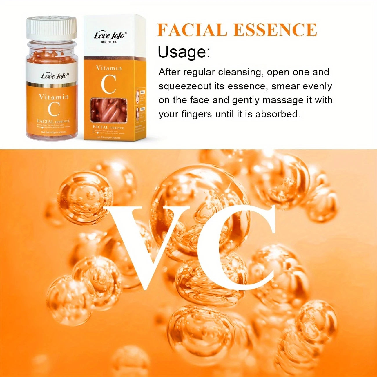 1 Box of 90 Vitamin C Facial Serum Capsules