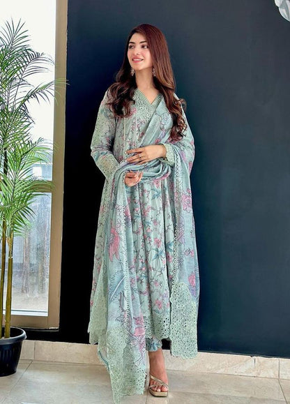 3 Piece Unstitched Printed Lawn Suit
