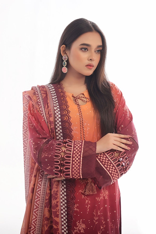 3 Piece Unstitched Embroidered Lawn Suit