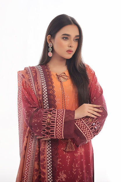 3 Piece Unstitched Embroidered Lawn Suit