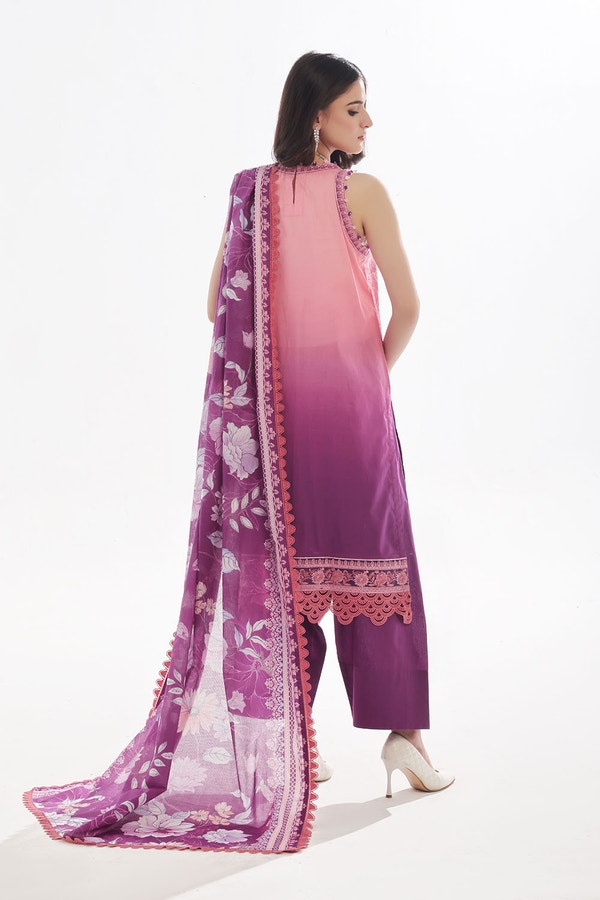 3 Piece Unstitched Embroidered Lawn Suit