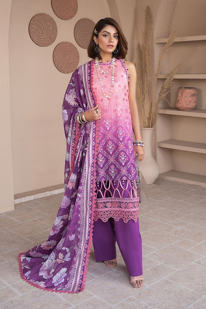 3 Piece Unstitched Embroidered Lawn Suit