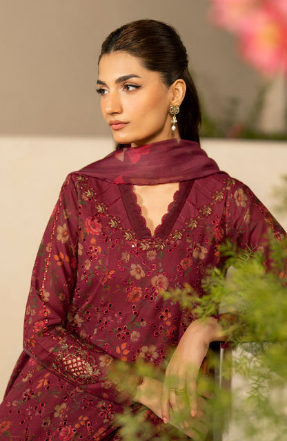 3 Piece Unstitched Embroidered Lawn Suit