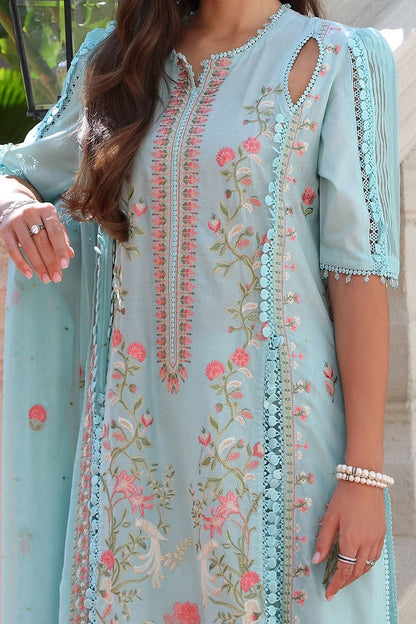 3 Piece Unstitched Embroidered Lawn Suit