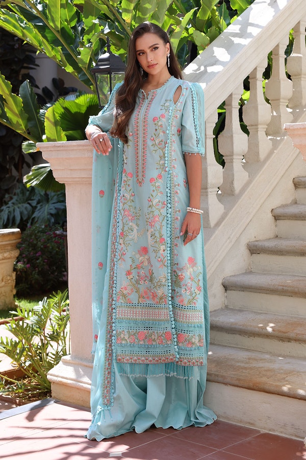3 Piece Unstitched Embroidered Lawn Suit