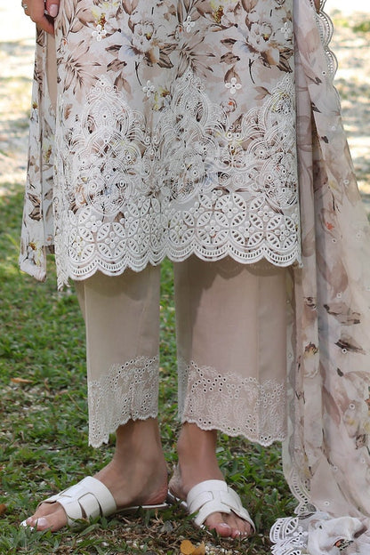 3 Piece Unstitched Embroidered Printed Lawn Suit