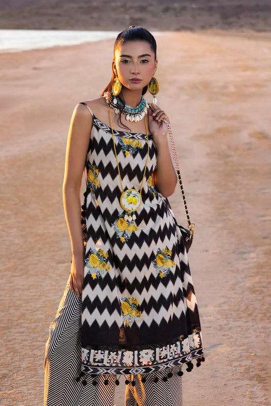 2 Piece Unstitched Embroidered Printed Lawn Suit