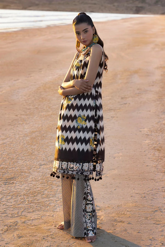 2 Piece Unstitched Embroidered Printed Lawn Suit