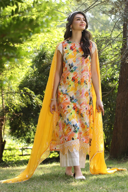 3 Piece Unstitched Embroidered Printed Lawn Suit