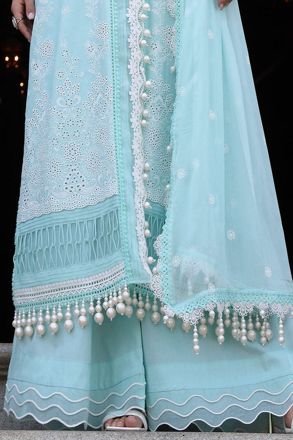 3 Piece Unstitched Schiffli Embroidered Lawn Suit