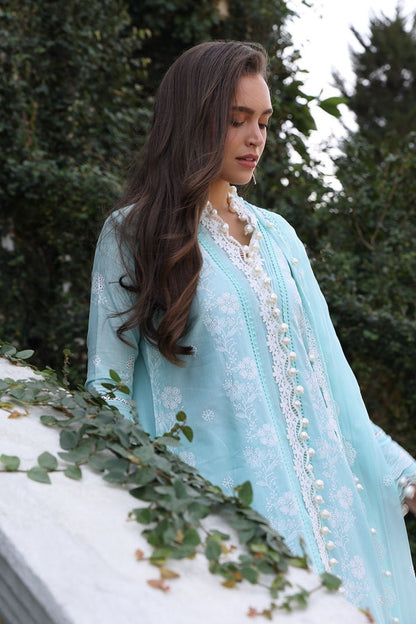 3 Piece Unstitched Schiffli Embroidered Lawn Suit